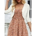 thumbnail image 5 of EMMIOL Women's Bolero Shrug 3/4 Sleeve Cropped Cardigan Knit Sweaters Open Front Casual Elegant Jacket for Dresses, 5 of 8