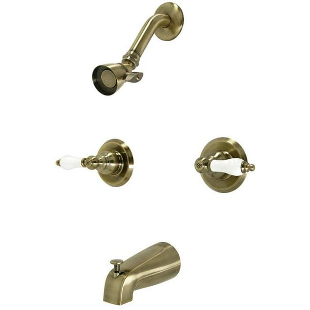 Kingston Brass KB243PLAB Victorian Tub & Shower Faucet, Antique Brass