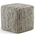 thumbnail image 1 of Simpli Home Zoey Boho Cube Woven Pouf in Multi Color Cotton and Wool, 1 of 5