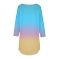 thumbnail image 4 of Womens Long Sleeve Shirts Tops 3/4 Length Sleeve Tops 2025 Spring Neck Casual Print Tunic T Shirts Three Quarter Length Tops Shirts Blouses for Women Dressy Casual, 4 of 4