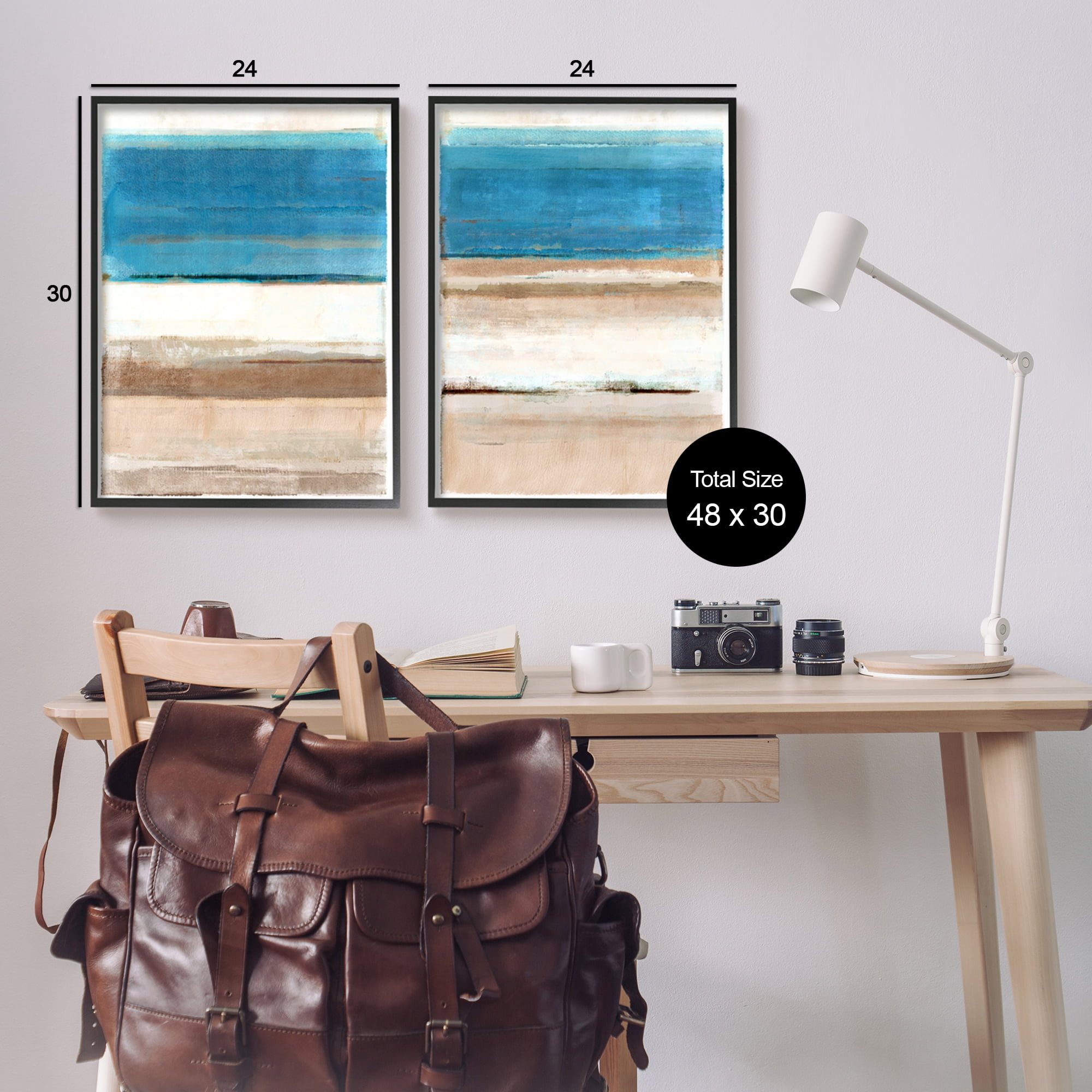 Stupell Industries Abstract Nautical Abstraction Abstract Painting Black Framed Art Print Wall Art, 24 x 30