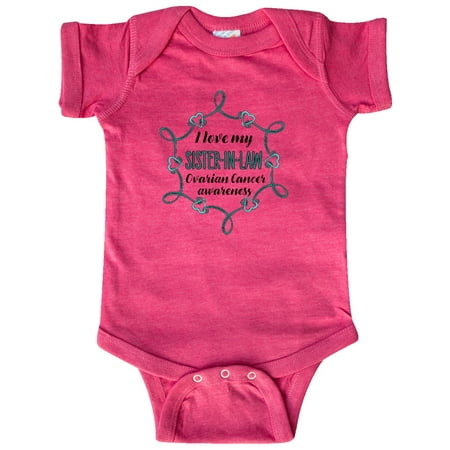 

Inktastic I Love My Sister-in-law Ovarian Cancer Awareness Gift Baby Boy or Baby Girl Bodysuit