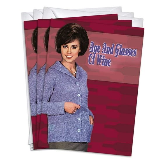 Age And Wine Womens Birthday Greeting Cards | 1 Pack Single (5x7)