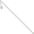 thumbnail image 2 of Sterling Silver Polished Puffed Heart 9 In Plus 1In Ext. Anklet Made India qg2795-9, 2 of 5