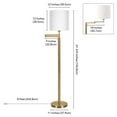 thumbnail image 5 of Pemberly Row Handcrafted Contemporary 23" Brass Metal/Fabric Floor Lamp, 5 of 10