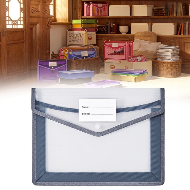 Plastic Expandable File Organizer Folder(No Divider) Transparent Document Holder Storage for Receipt/Paper/Bill//Letter Easy to Label Desk Supplies Office Accessories Easy to Use Lightweight Design