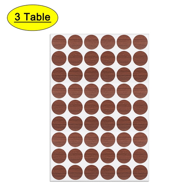 Tapas de agujeros de tornillo autoadhesivas Uxcell, tapa de polvo, PVC, madera de cerezo, 3 piezas
