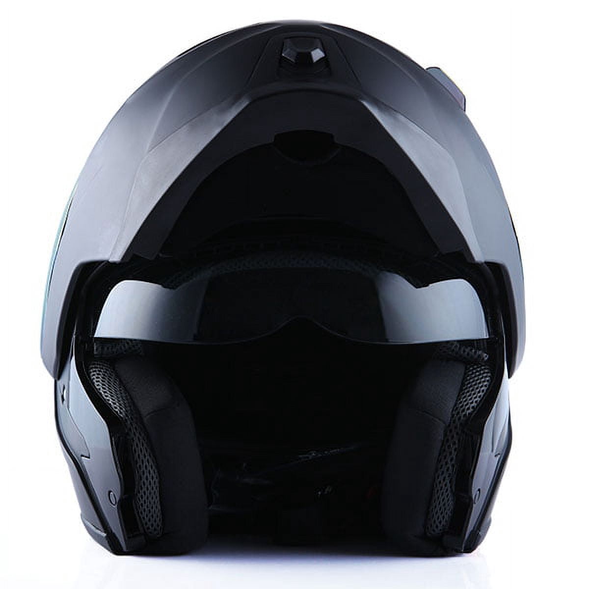 1Storm Motorcycle Street Bike Modular/Flip up Dual Visor/Sun Shield Full Face Helmet HG339 Matt Black