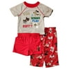 Joe Boxer Infant Boys Red & Tan Puppy Pajamas 3 Piece Sleep Set 12 Months