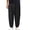 Black, variant on Harem Pants for Men 2026 Spring Summer Loose Fit Elastic Waist Striped Lightweight Cotton Linen Baggy Pants with Pockets