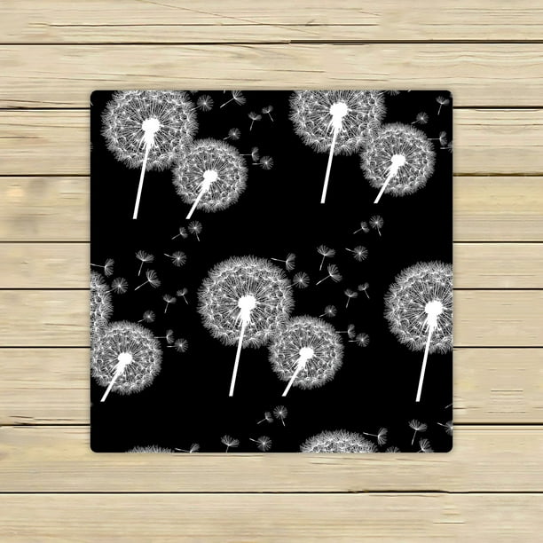 PHFZK Flower Floral Towel, Black and White Dandelion Hand Towel Bath