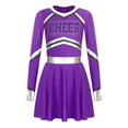 thumbnail image 5 of TiaoBug Girls Kids Diamond Long Sleeve Dance Dresses Cheer Leader Cheerleading Team Uniform Dress Up Purple 10, 5 of 7