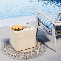 MOALCOFER 14''Outdoor Side Table,Square Concrete End Table for Patio