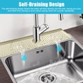 thumbnail image 2 of Kitchen Sink Splash Guard, EEEkit 24inch Silicone Faucet Handle Drip Catcher Tray Mat, Dish Soap Dispenser Sponge Holder, Sink Accessories for Kitchen Counter and Bathroom, Gray/Off White, 2 of 10