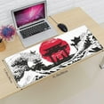 thumbnail image 3 of Japanese Black White Wave Red Sun Samurai Mouse Pad 31.5x11.8 in Desk Accessories Big Extended Non-Slip Rubber Base Mousepad with Stitched Edges Gaming Pc Desktop Large Mouse Pad, 3 of 6