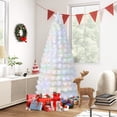 thumbnail image 4 of Gymax 6 FT Pre-Lit Fiber Optic Christmas Tree White Snow-Flocked Artificial Christmas Tree, 4 of 10