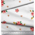 thumbnail image 3 of Soimoi Poly Georgette Fabric Leaves & Rose Flower Print Sewing Fabric Yard 52 Inch Wide, 3 of 3