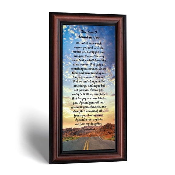 Framed Son in Law Poem, Father's Day Gift, Wedding Present