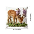 thumbnail image 3 of chaungfeng Vintage Forest Animals Pillow Cover, Deer Decor Throw Pillow Covers Wildlife Pillowcase Cushion Case Pillow Decorative for Couch Sofa Home Office Outdoors 18x18 Inch, 3 of 6