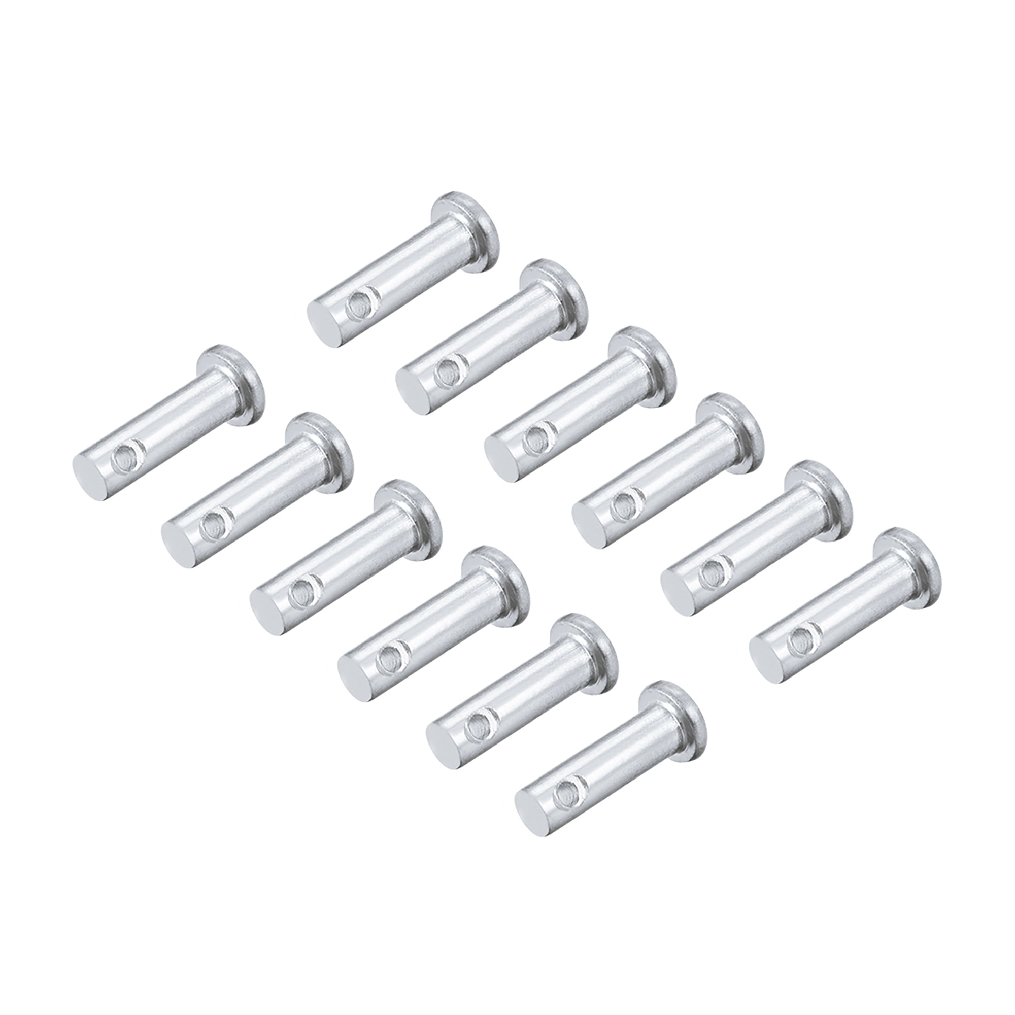 Single Hole Clevis Pins 6mm x 16mm Flat Head ZincPlating Solid Steel