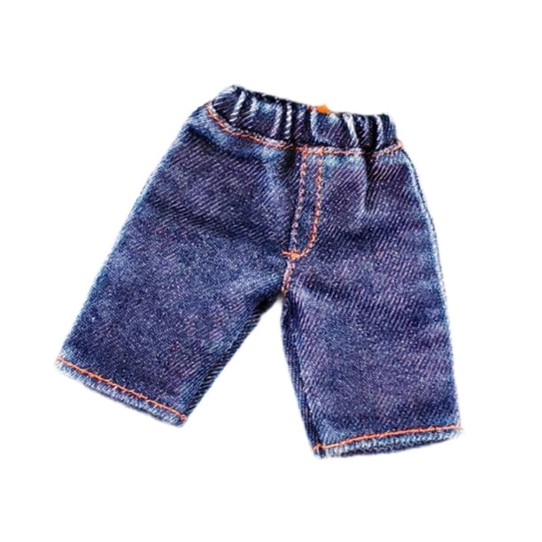 Pantalones cortos de mezclilla para muñeca masculina a escala 1/12, accesorios para vestir muñecas, juego de simulación para niños Azul