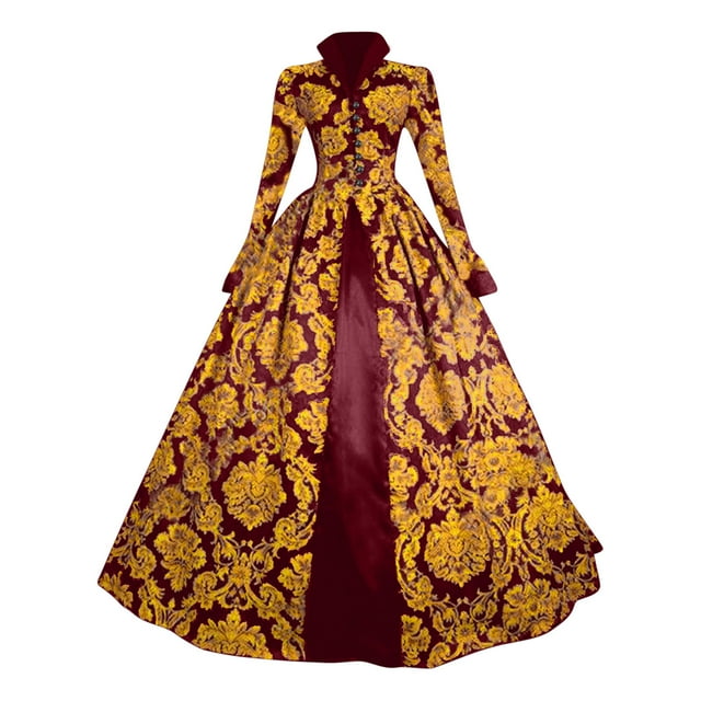UPPADA Costumes Gothiques pour Femmes Robes Victoriennes à Manches Longues Robe Corset Grande Taille Robe Maxi Fluide Robe de Fête Robe Cocktail Robe de Mascarade à Lacets Jolies Robes de Bal Cyber 2024