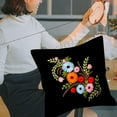 thumbnail image 4 of Kits de Fundas de Almohada Bordadas, Funda de Cojín, Artesanía Hecha a Mano, , Pintura Sin Terminar, Regalo para Principiantes, Decoració estiloA Soledad Kits de almohadas bordadas, 4 of 7