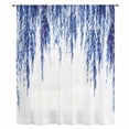 thumbnail image 2 of Navy Blue Sheer Curtains 63 Inches Long, Summer Botanical Leaves Watercolor Light Filering Curtains, Breathable Simi Curtain Privacy Drapes for Living Room Bedroom Lightweight Window Treatment, 2 of 9