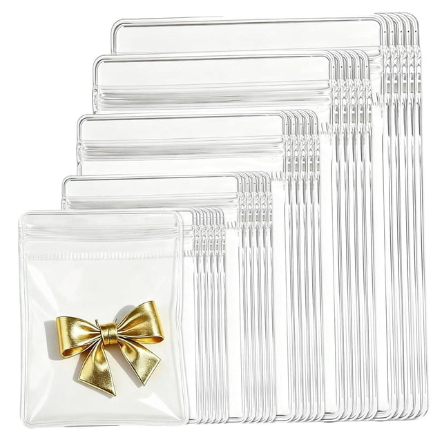 50 bolsas para guardar joyas, prácticas y reutilizables, autosellables, portátiles, de PVC, organizadoras para pendientes.