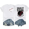 thumbnail image 1 of Blouses pour Femmes Mode Décontractée Baseball Amour Imprimé Double Face Manches Courtes Col Rond T-Shirt Haut, 1 of 3