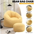 thumbnail image 5 of DEALTOPS Bean Bag Sofa Chair with Footrest, Foam-Filled Comfy Lounge Chair for Living Room, Bedroom, Dorm & Nursery, Yellow, 5 of 7