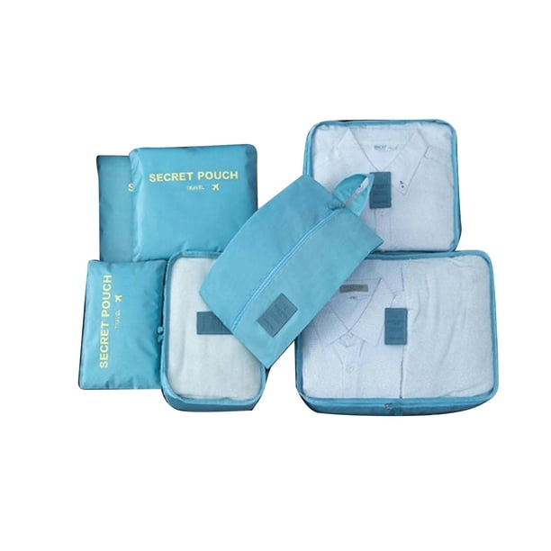 Set de Cubos de Embalaje de Viaje de 7 piezas - Bolsas organizadoras de compresión para maletas, negras