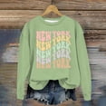 thumbnail image 2 of Women's Casual Crewneck New York City English Letter Print Hoodie Light Hoodie Zip up Women Juniors Sweatshirts Trendy Ladies Fashion Sweaters Large Womens Sweatshirt No Hood Boy Mom Sweatshirt, 2 of 3