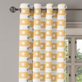 thumbnail image 2 of Ambesonne Yellow and White Grommet Curtain, Stripes Dots, 50" x 96", Almond Green Apricot, 2 of 6