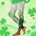 thumbnail image 2 of Lightning Prime Sales BiZtdJrK Womens Compression Leggings Saint Patrick's Day Clover Graphic Workout Tights Casual High Waist Tummy Control Milk Silk Soft Yoga Pants Green XXL, 2 of 5