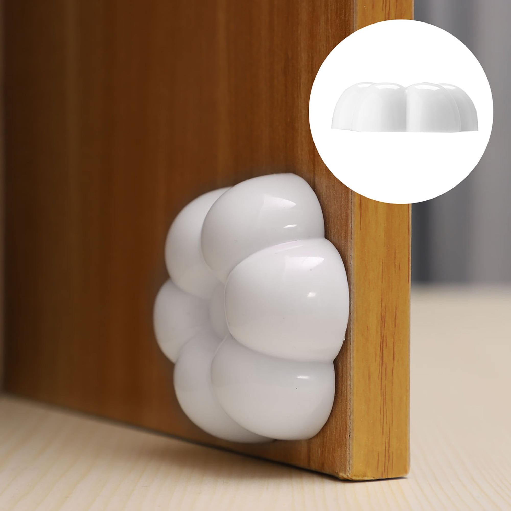 Uxcell 3pcs Home Wall Door Stopper Door Stop Door Gaps Plastic Nonscratching Door Holder White