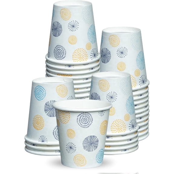 GUSTO 3 oz Disposable Bathroom Cups Mini Paper Cups for Mouthwash, 100-Pack