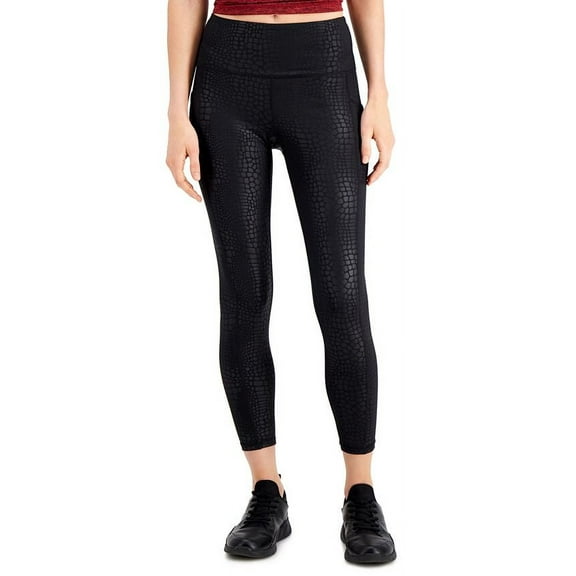 ID Ideology Womens Compression Croc Embossed Side Pocket 7/8 Length Leggings Textured Croc S