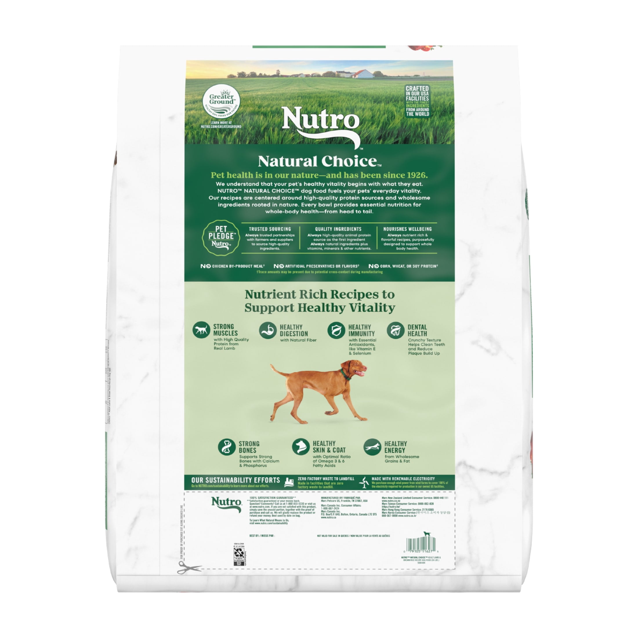 Nutro Natural Choice Adult Dry Dog Food Recipe Lamb & Brown Rice, 30 Lb Bag