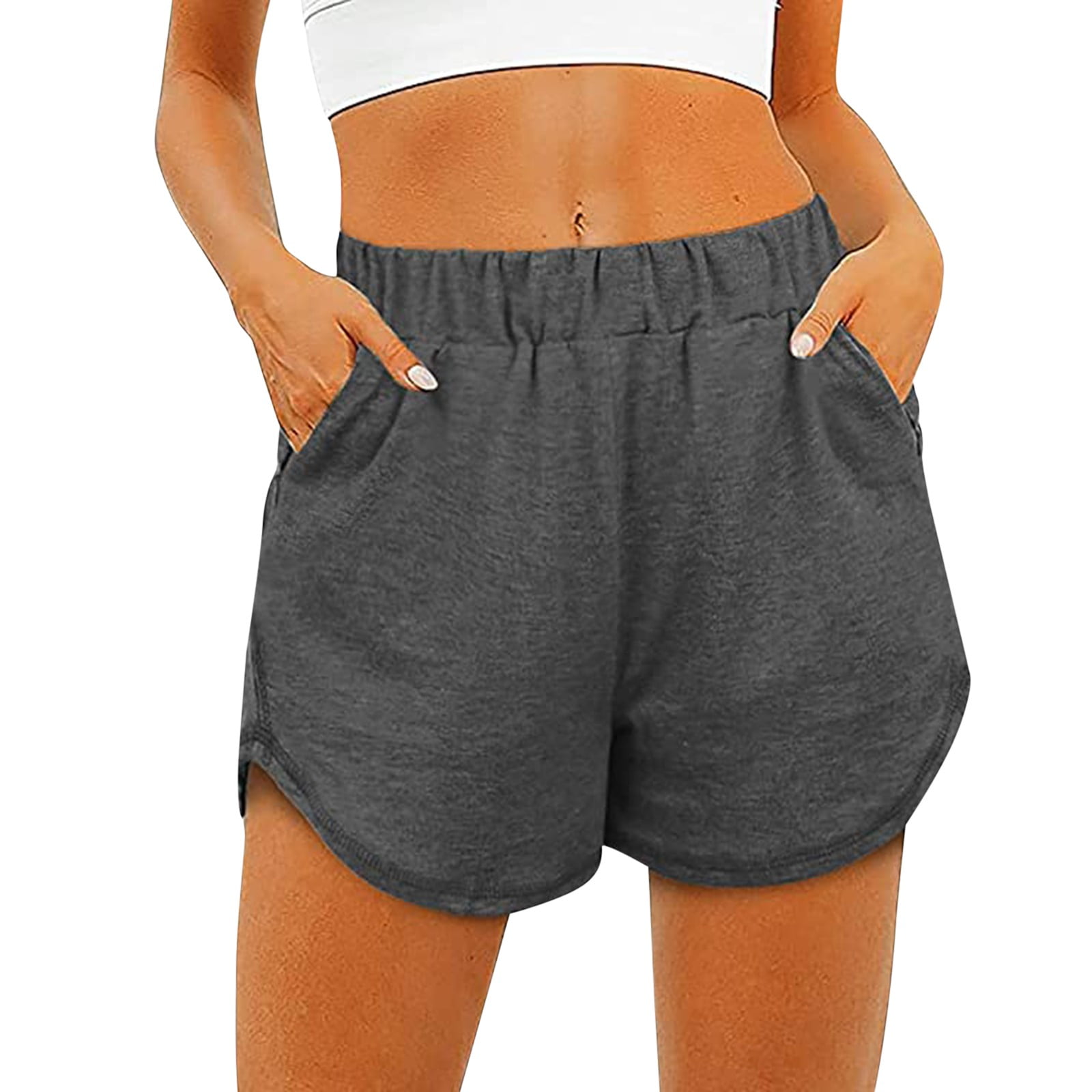 Bowake Women's Workout Shorts Athletic Running Dolphin Shorts With