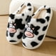 thumbnail image 4 of Lindas pantuflas algodón vaca dibujos animados pantuflas felpa cálidas antideslizantes para interiores invierno (blanco 40-41) [adecuadas para pies 39-40], 4 of 9