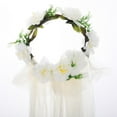 thumbnail image 3 of HOOWIFFY White Multi-Fabric Flower Bridal Headpiece Wedding Decoration Accessory, 3 of 7