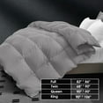 thumbnail image 5 of King Size Feather Down Comforter - All Season Dark Grey Duvet Insert, Lightweight Box Stitched, Fluffy Breathable, Ultra Soft Quiet Hotel Style with 8 Tabs(90" x 106"), 5 of 7
