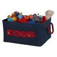 thumbnail image 2 of Toy Storage Basket Bin for Organizing Baby, Kids, Dog Toys, Children Books. Denim Canvas Box Organizer w/Attractive Red Patch for Playroom, Nursery, 2 of 8