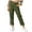 Army Green, variant on Girls Summer Capri Pants Cotton Linen Straight Leg Cropped Trousers Casual High Waist Pants with Pockets Size 5-16 Years