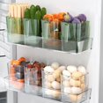 thumbnail image 1 of Organisateur de Réfrigérateur avec Poignée de Qualité Alimentaire Résistant à l'Usure Réutilisable Grande Capacité de Stockage des Aliments Transparent Réfrigérateur Porte Latérale Légumes Fruits Épices Cas Fournitures de Cuisine, 1 of 7