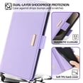 thumbnail image 3 of Allytechgroup Wallet Phone Case for Google Pixel 6 Pro, PU Leather Cards Slots RFID Blocking Flip Cover Metal Strap Hand Wrist Shockproof Stylish Case for Women Girls, Purple, 3 of 8
