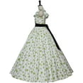 thumbnail image 2 of Gone with the Wind Scarlett Dress Cute Green Floral Southern Dress Gown, 2 of 10
