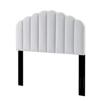Headboard, Full Queen Size, Velvet, White, Modern Contemporary Urban Design, Bedroom Master Guest Suite