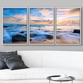 thumbnail image 3 of wall26 Framed Canvas Print Wall Art Set Tropical Beach Wave Rocky Shore Sunset Nature Wilderness Photography Realism Rustic Landscape Colorful for Living Room, Bedroom, Office - 16"x24"x3 W, 3 of 5